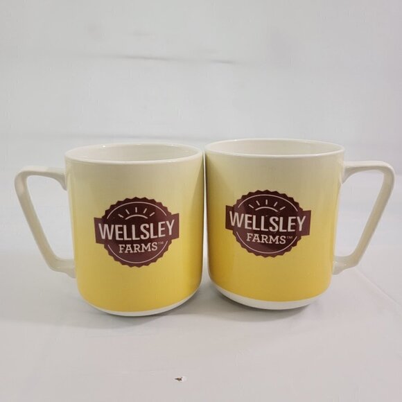 Wellsley Farms 12 Oz Porcelain Coffee Tea Mugs Cup – Set of 2 - Picture 1 of 14